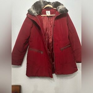 EUC Sz L Croft & Barrow Women's Red Puffer Jacket